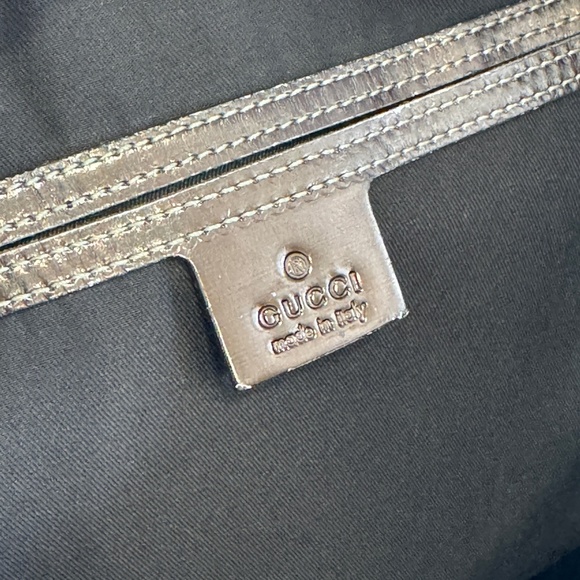 GUCCI GG Pattern Shoulder Hand Tote Bag Vintage PVC Leather Brown Italy AUTHENTI - Picture 8 of 11